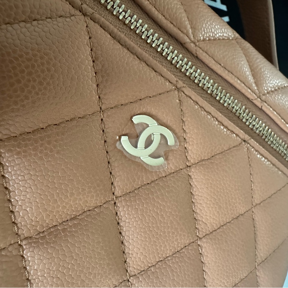 Chanel Dark Beige Quilted Vanity  Bag - Picture 3 of 10